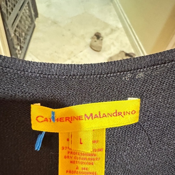 Black Sleeveless Dress with Colorful Hem. Size Large. - Picture 4 of 5